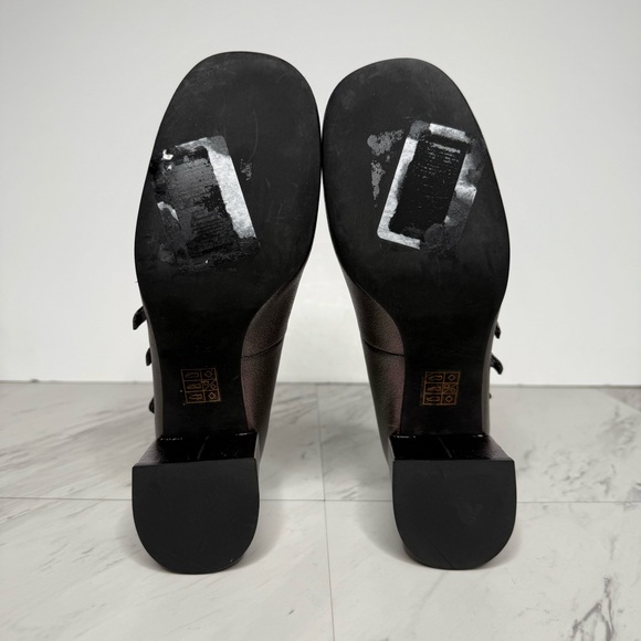 Jeffrey Campbell Tierz Pewter Iridescent Faux Leather Mary Jane Pump 7 1/2 - Picture 13 of 14